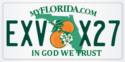 FL license plate EXVX27