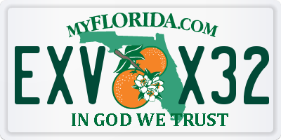 FL license plate EXVX32