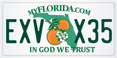 FL license plate EXVX35