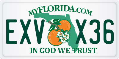 FL license plate EXVX36
