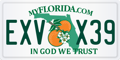 FL license plate EXVX39