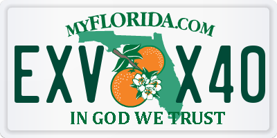 FL license plate EXVX40