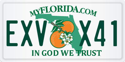 FL license plate EXVX41