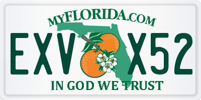 FL license plate EXVX52