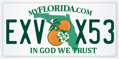 FL license plate EXVX53