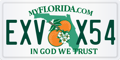 FL license plate EXVX54