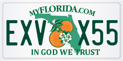 FL license plate EXVX55