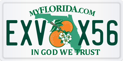 FL license plate EXVX56