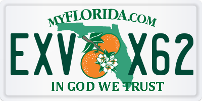 FL license plate EXVX62