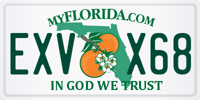 FL license plate EXVX68