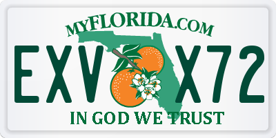 FL license plate EXVX72