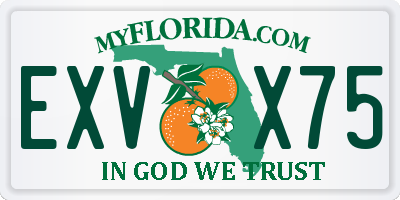 FL license plate EXVX75