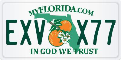 FL license plate EXVX77