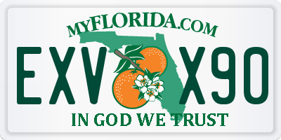 FL license plate EXVX90