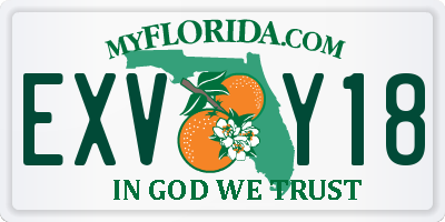 FL license plate EXVY18