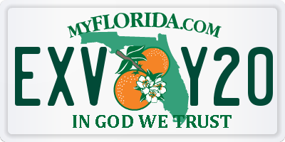 FL license plate EXVY20