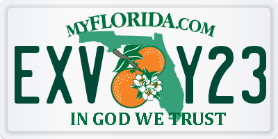 FL license plate EXVY23