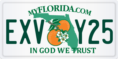 FL license plate EXVY25