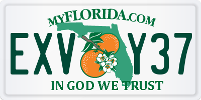 FL license plate EXVY37