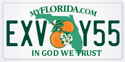 FL license plate EXVY55