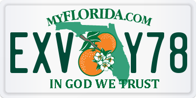 FL license plate EXVY78