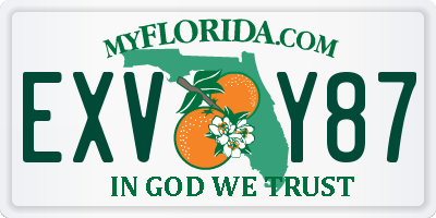 FL license plate EXVY87