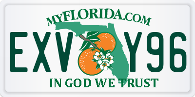 FL license plate EXVY96