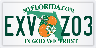 FL license plate EXVZ03