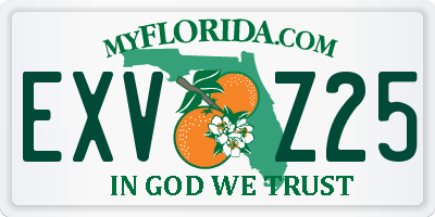 FL license plate EXVZ25