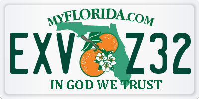 FL license plate EXVZ32