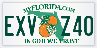FL license plate EXVZ40