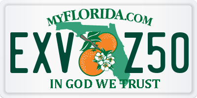 FL license plate EXVZ50