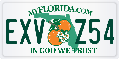 FL license plate EXVZ54