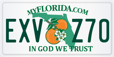 FL license plate EXVZ70