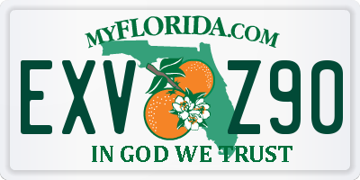 FL license plate EXVZ90