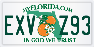 FL license plate EXVZ93