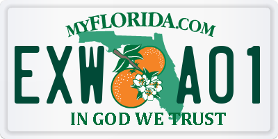 FL license plate EXWA01