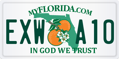 FL license plate EXWA10