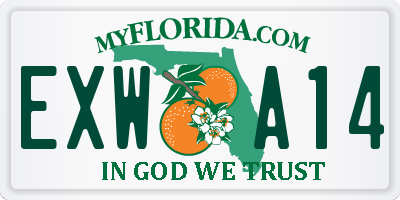 FL license plate EXWA14