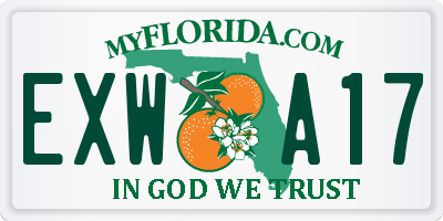 FL license plate EXWA17