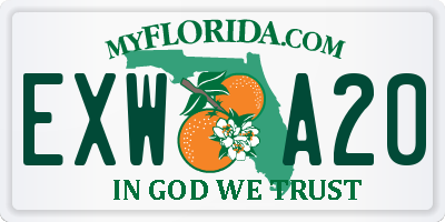 FL license plate EXWA20