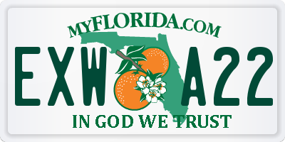 FL license plate EXWA22