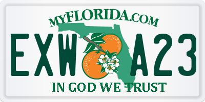 FL license plate EXWA23