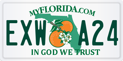 FL license plate EXWA24