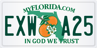 FL license plate EXWA25