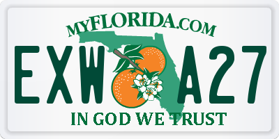 FL license plate EXWA27