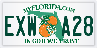 FL license plate EXWA28