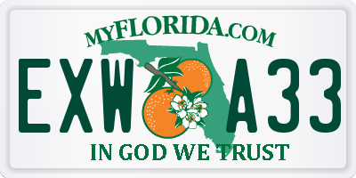 FL license plate EXWA33