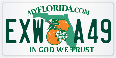 FL license plate EXWA49