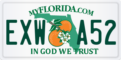 FL license plate EXWA52